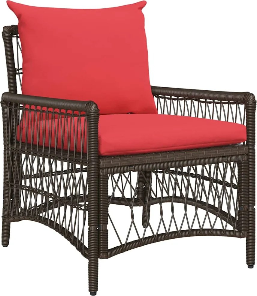 vidaXL Scaun pentru Grădină cu pernă Maro 73 x 61 x 77 cm poliratan