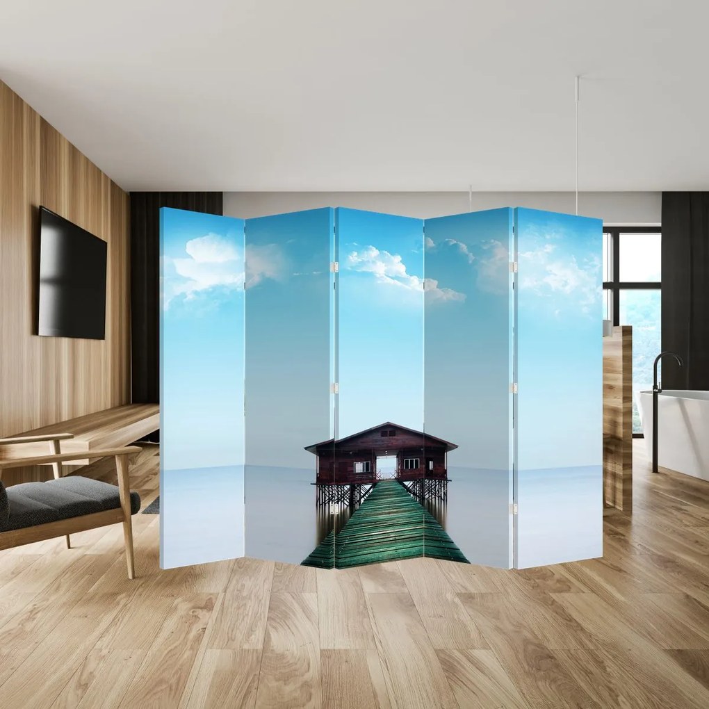 Paravan - Casă pe mare (210x170 cm)