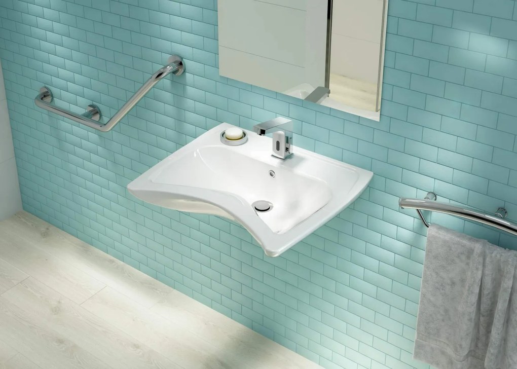 Bara de sustinere, cu suport prosop, 2 in 1, otel, montare pe perete Deante Vital Otel