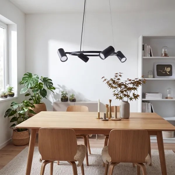 BRILAGI - Lustru suspendat pe cablu SELE 4xGU10/30W/230V negru