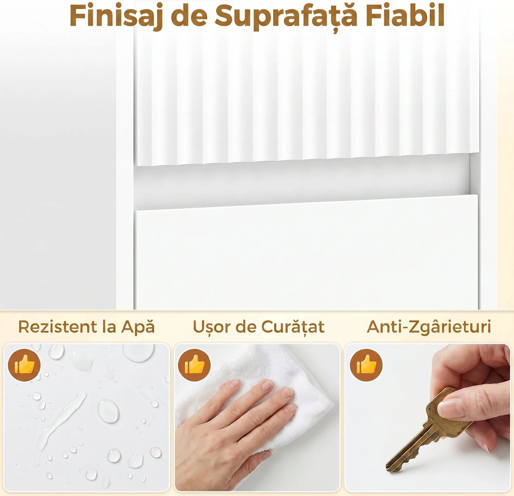 HOMCOM Dulap de Baie Înalt, Dulap Independent cu Raft Reglabil | Aosom Romania