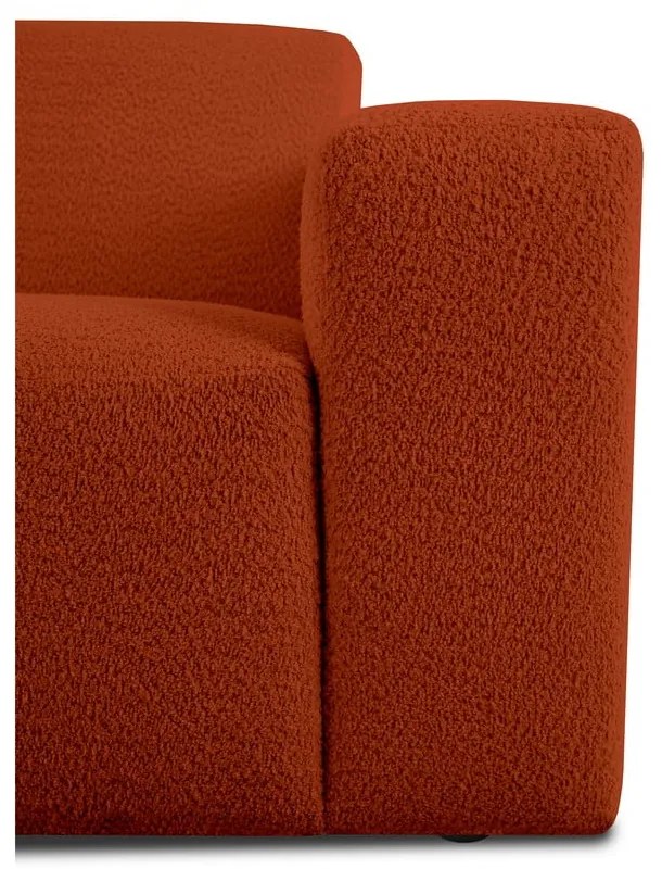 Canapea cărămizie cu tapițerie din stofă bouclé 228 cm Roxy – Scandic