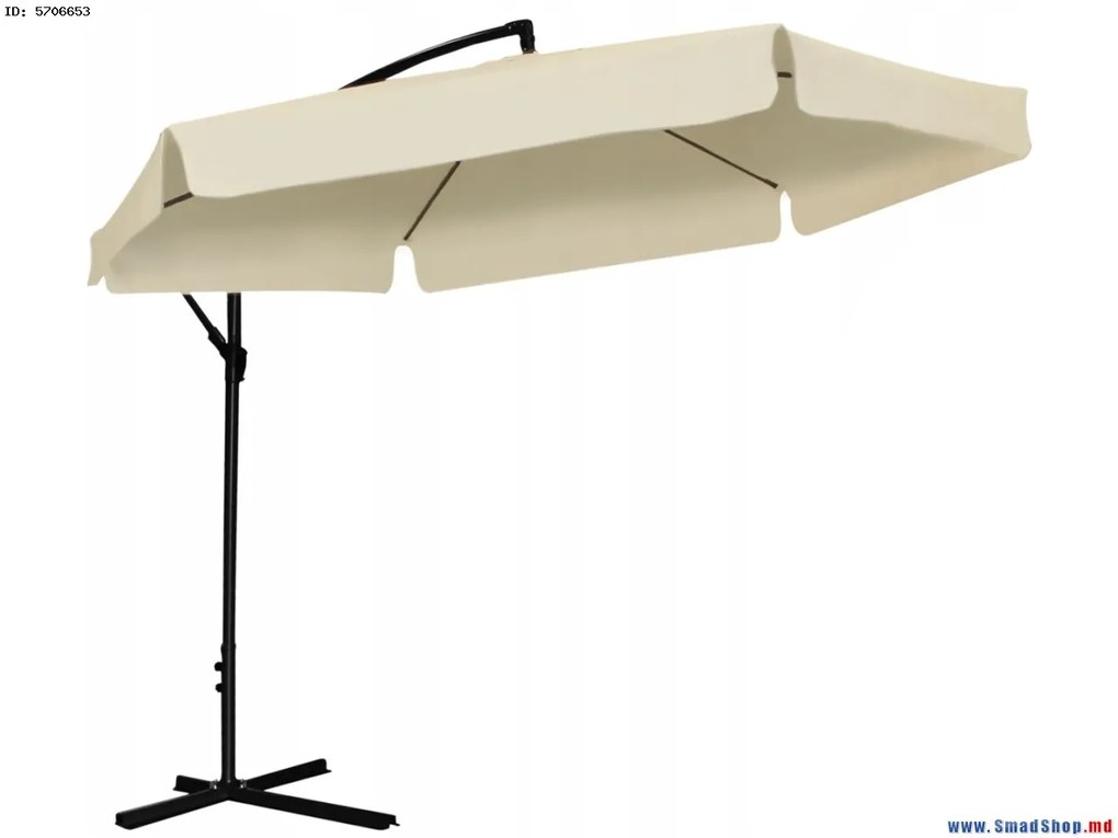 JAKS Umbrelă de grădină bej LED