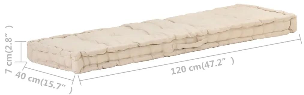 Perna podea canapea din paleti, bej, 120 x 40 x 7 cm, bumbac 1, Bej, 120 x 40 x 7 cm