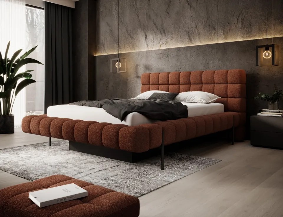 Pat tapitat, cu cadru metalic, spatiu pentru depozitare, cu mecanism de ridicare cu gaz, 140x200 cm, Magentta, Eltap (Culoare: Gri / Jaffray 03)