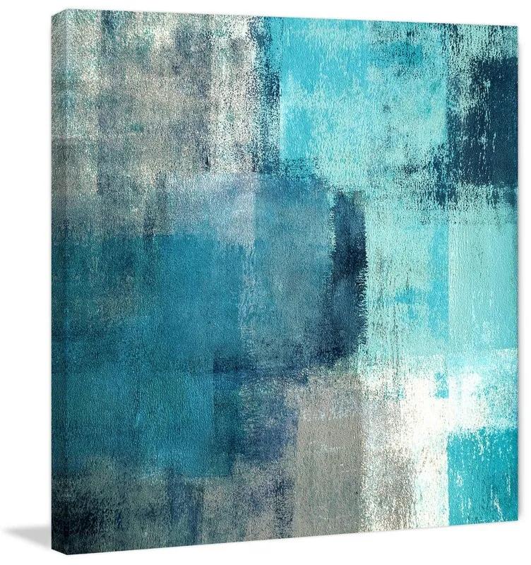 Tablou Meditation, gri/albastru, 122 x 122 cm