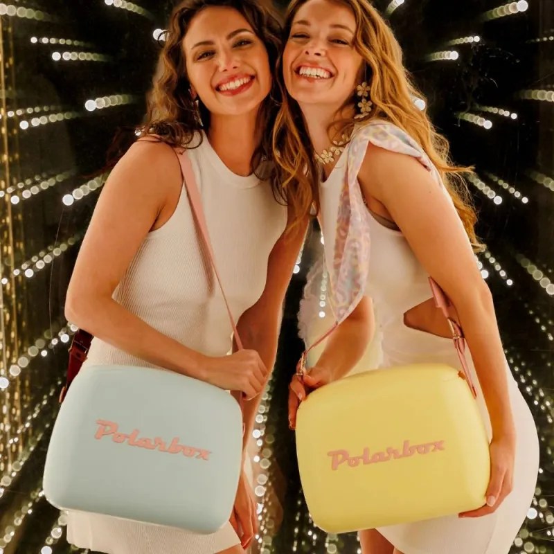 Geanta frigorifica Polarbox Pop, 6 litri, Include 2 cutii pentru pranz, Pana la 24 h, Violet/Portocaliu