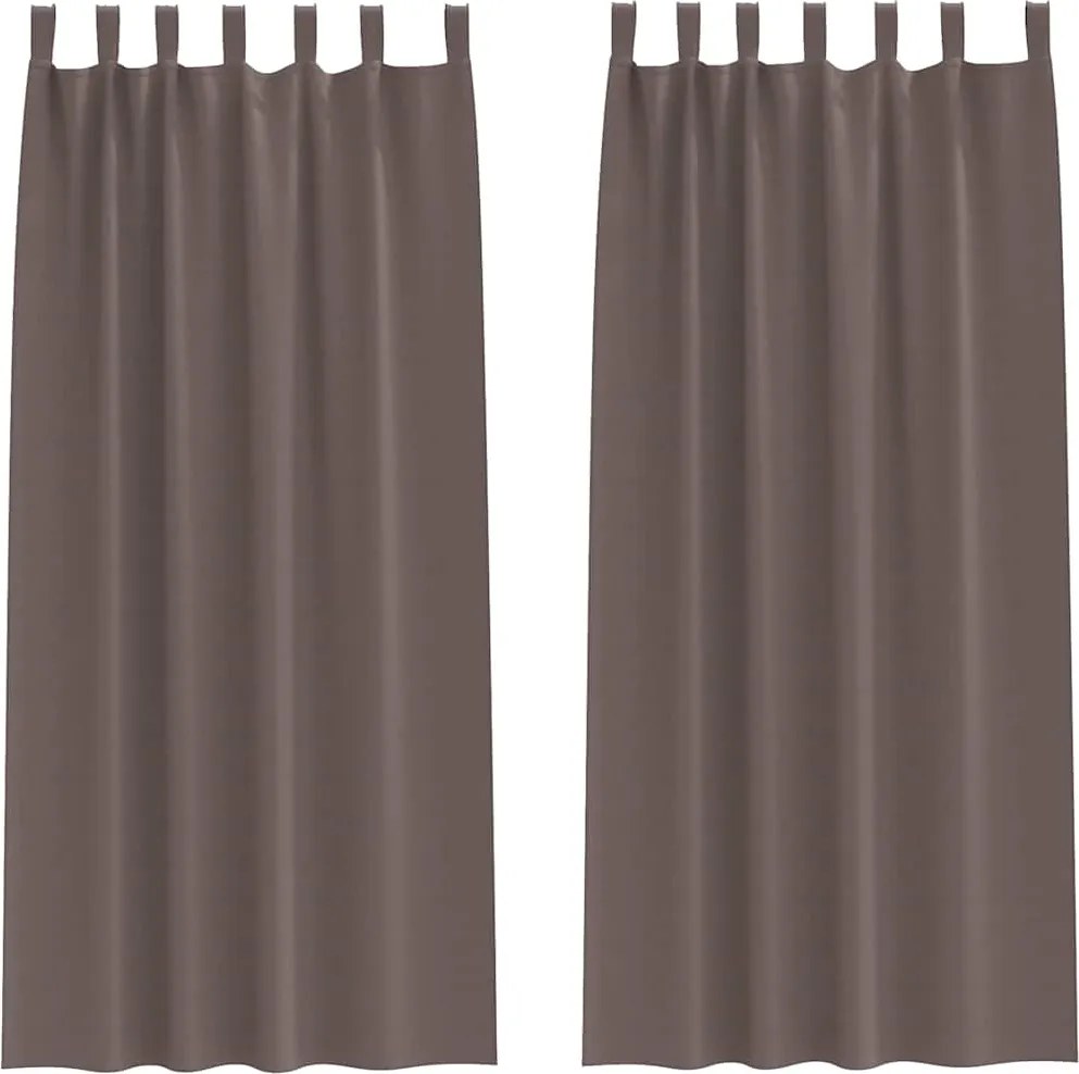 vidaXL Perdele Opaque cu Inel 2 pcs Maro închis 245 x 140 cm Poliester