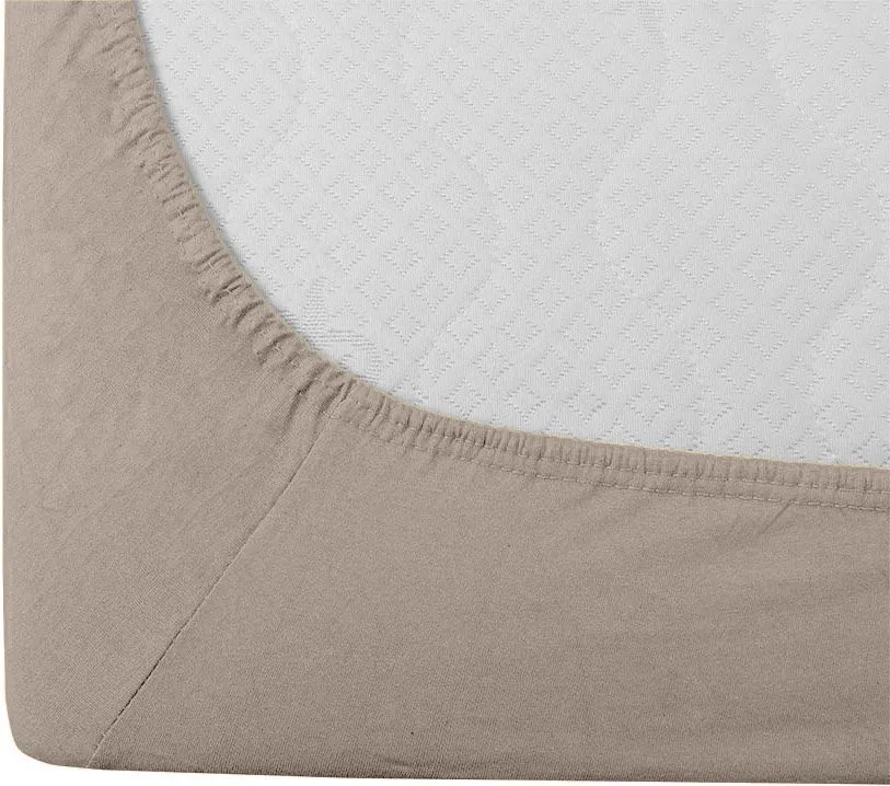 Cearsaf din bumbac cu elastic STANDARD 90 x 200 cm nisipiu