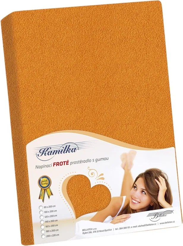 Cearceaf frotir Kamilka, portocaliu , 160 x 200 cm