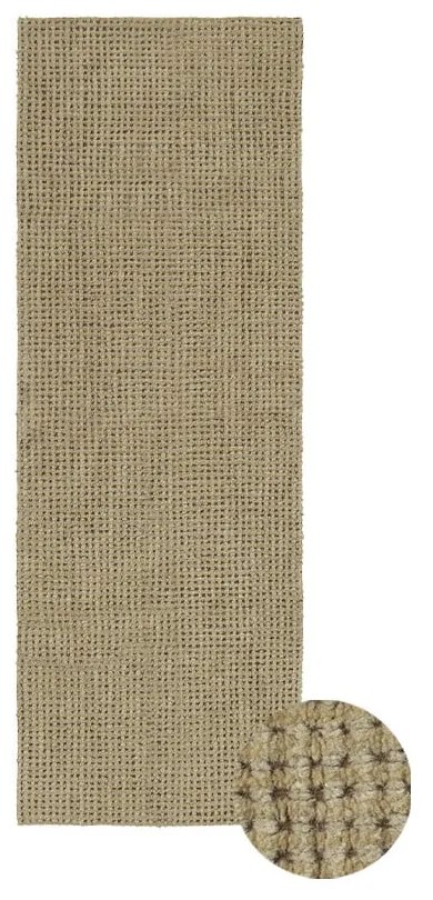 Covor tip traversă kaki lavabil, țesut manual din lână 80x230 cm Unexpected Wool – Lorena Canals