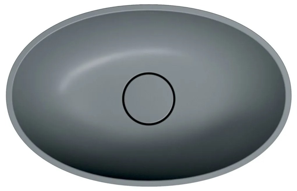 Omnires Shell M+ lavoar 50x32 cm ovale de blat gri piatra SHELL500UNAG