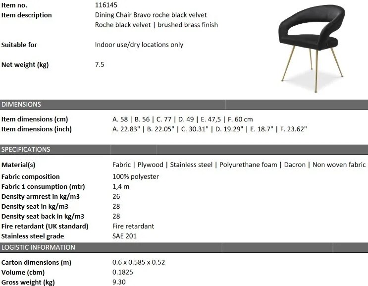 Scaun design elegant LUX Bravo, roche negru 116145 HZ