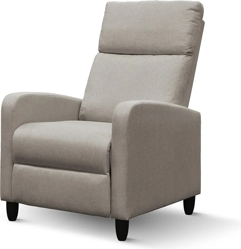 Fotoliu recliner Anna, țesătură, cadru metalic - GRI