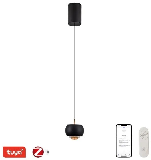 Lustră LED dimabilă Immax NEO 07219L DORMINE 6W/230V negru mat Tuya + telecomandă