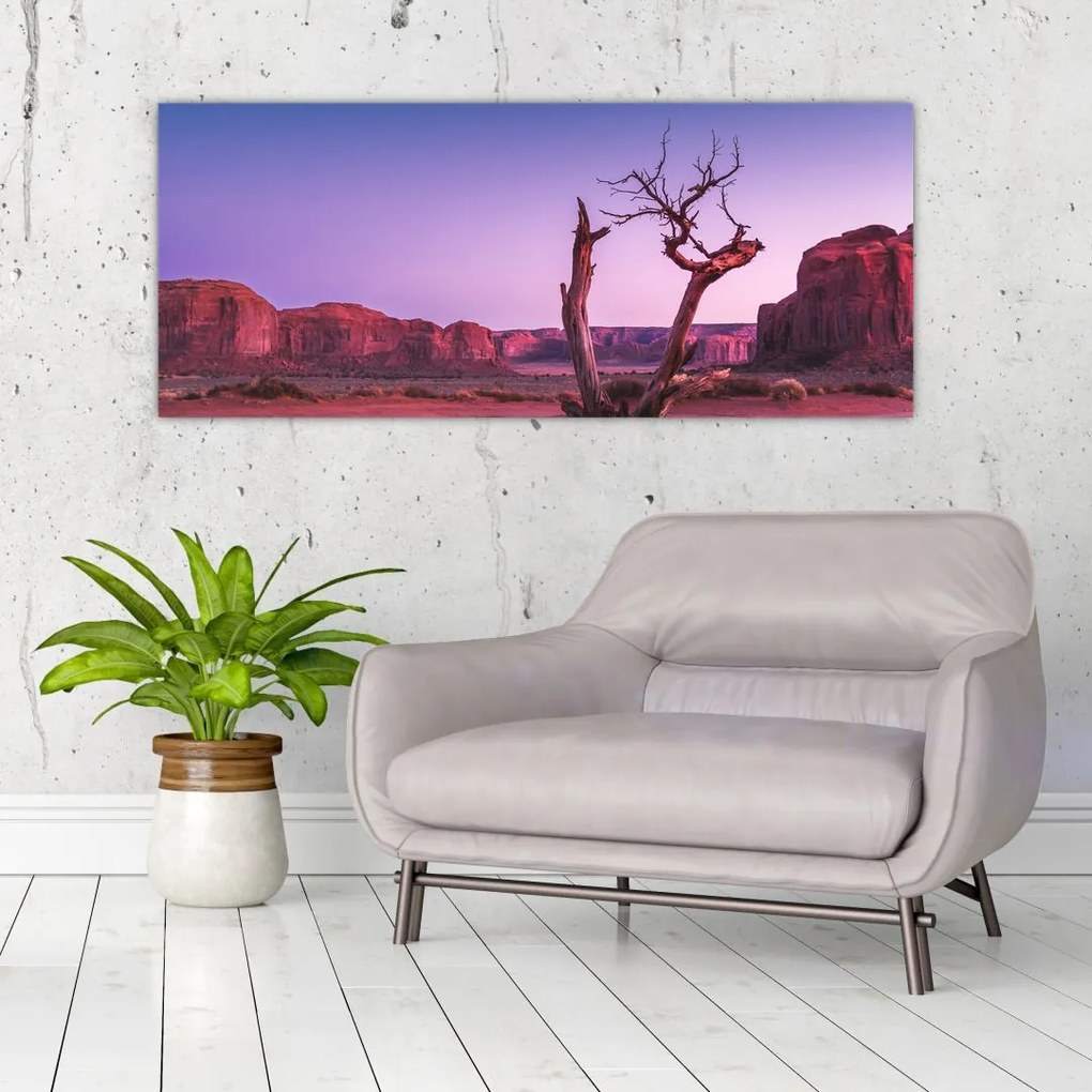 Tablou u copaci lângă pietrile roșii (120x50 cm)