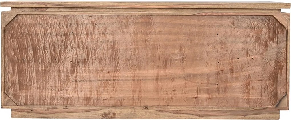 Bufet TV în stil alpin, din lemn masiv, natur, cu 4 uși și 2 sertare gri, 72 x 175 x 45 cm, „Candé”