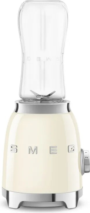 Blender Smeg PBF01CREU, 300 W, 2 x 600 ml, 20 000–24 000 rpm, Baza antiderapanta, Fara BPA, Otel inoxidabil, Crem