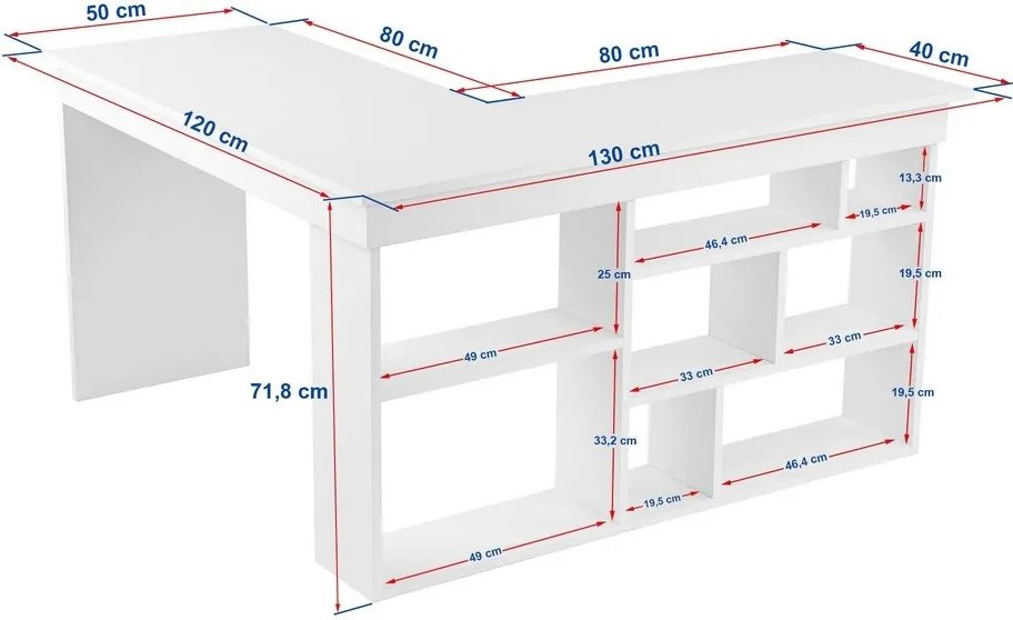 Birou cu aspect mat 120x130 cm Vesper – Kalune Design