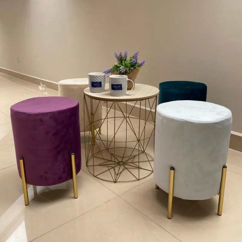 Scaun rotund gri 28 x 42 cm VELVET