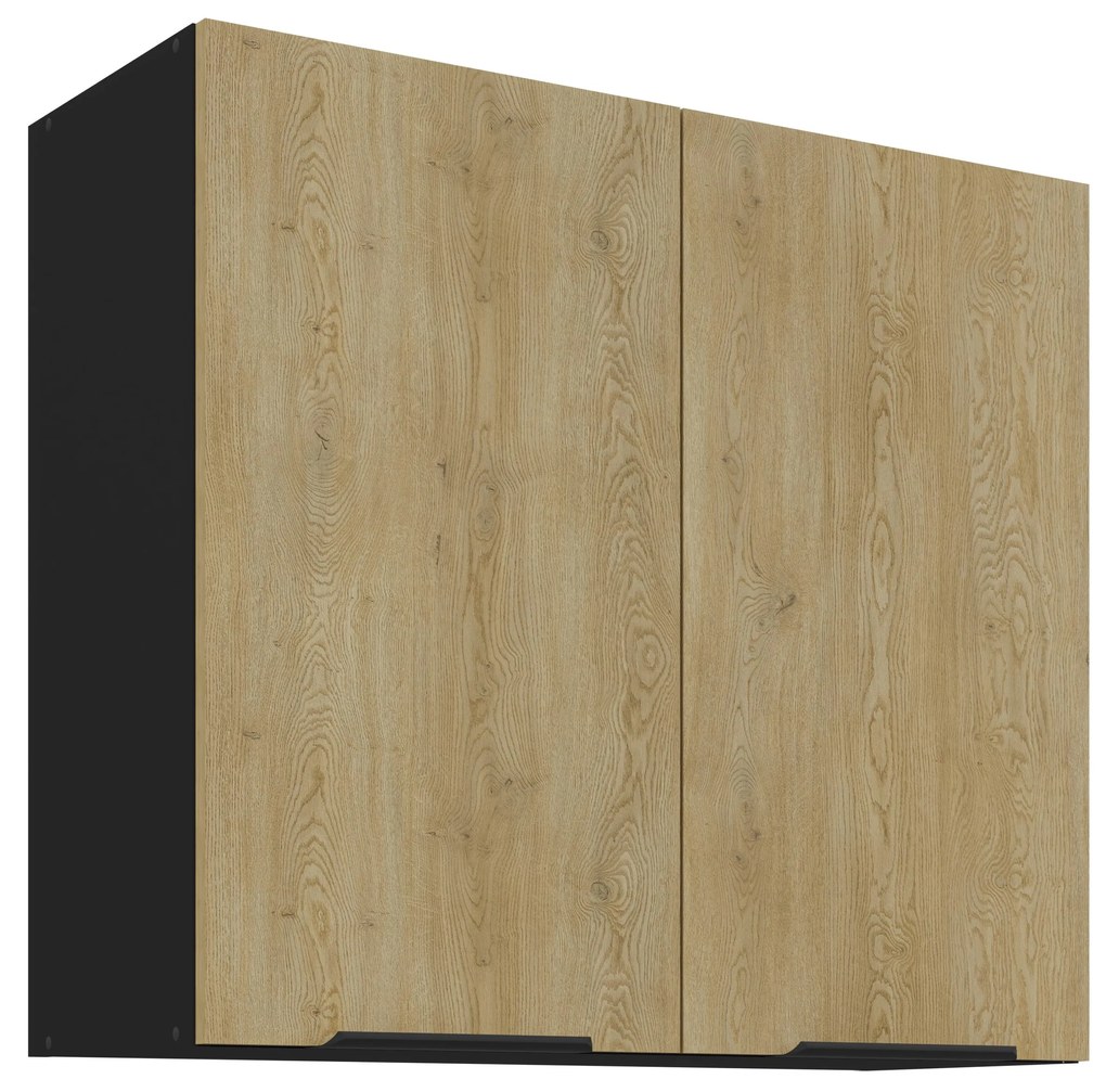 Dulap superior de bucătărie Carminia 80 G-72 2F (stejar cremona + negru). 1127993