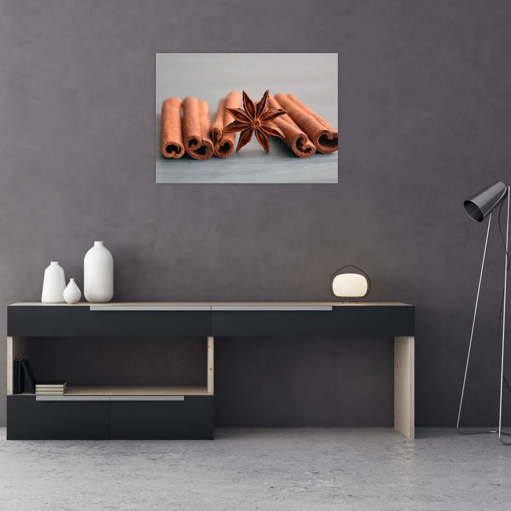 Tablou pe sticlă cu scorțișoară (70x50 cm)