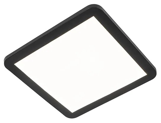 Plafoniera neagra 30 cm cu LED inclus cu dimmer cu 3 trepte IP44 - Steve