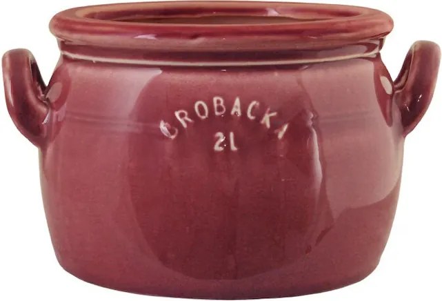 Ghiveci din ceramică glazurată manual 2L burgundy, „Brobacka"