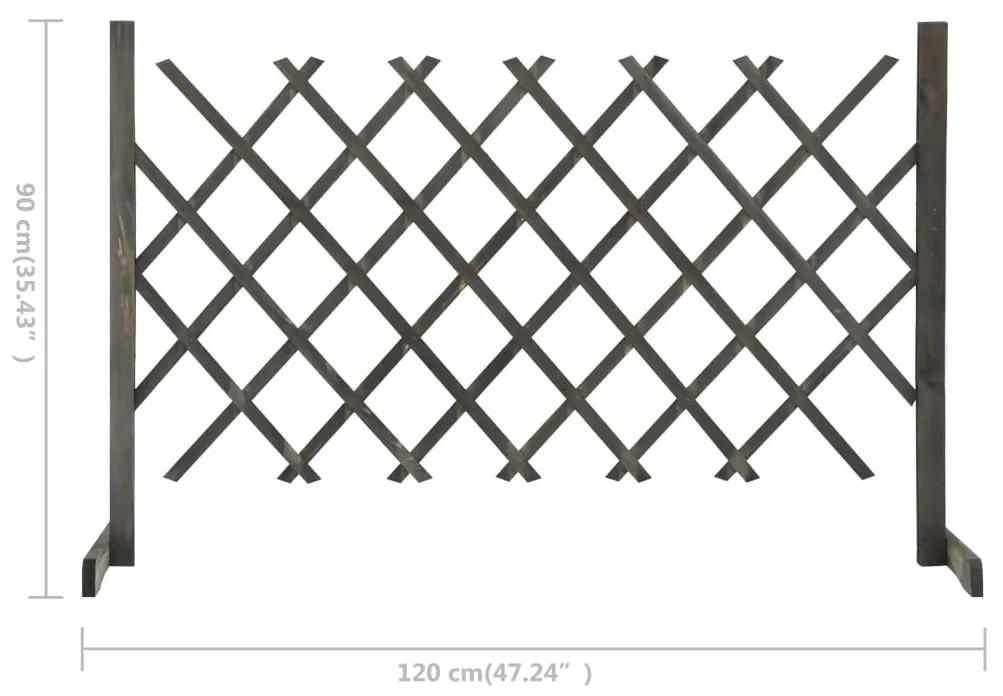 Gard cu zabrele de gradina, gri, 120x90 cm, lemn masiv de brad 1, Gri, 120 x 90 cm