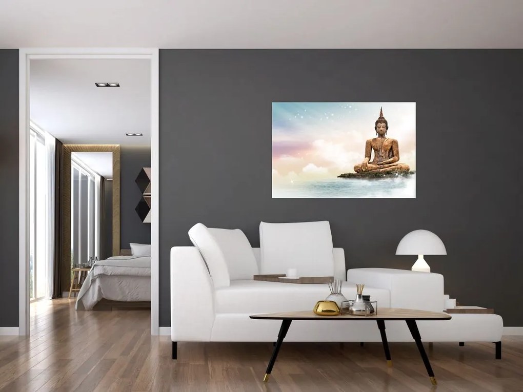 Tablou - Buddha care supraveghează pământul (90x60 cm)