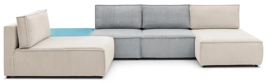 Colțar cu tapițerie din catifea reiată (cu colț variabil) Nihad modular – Bobochic Paris