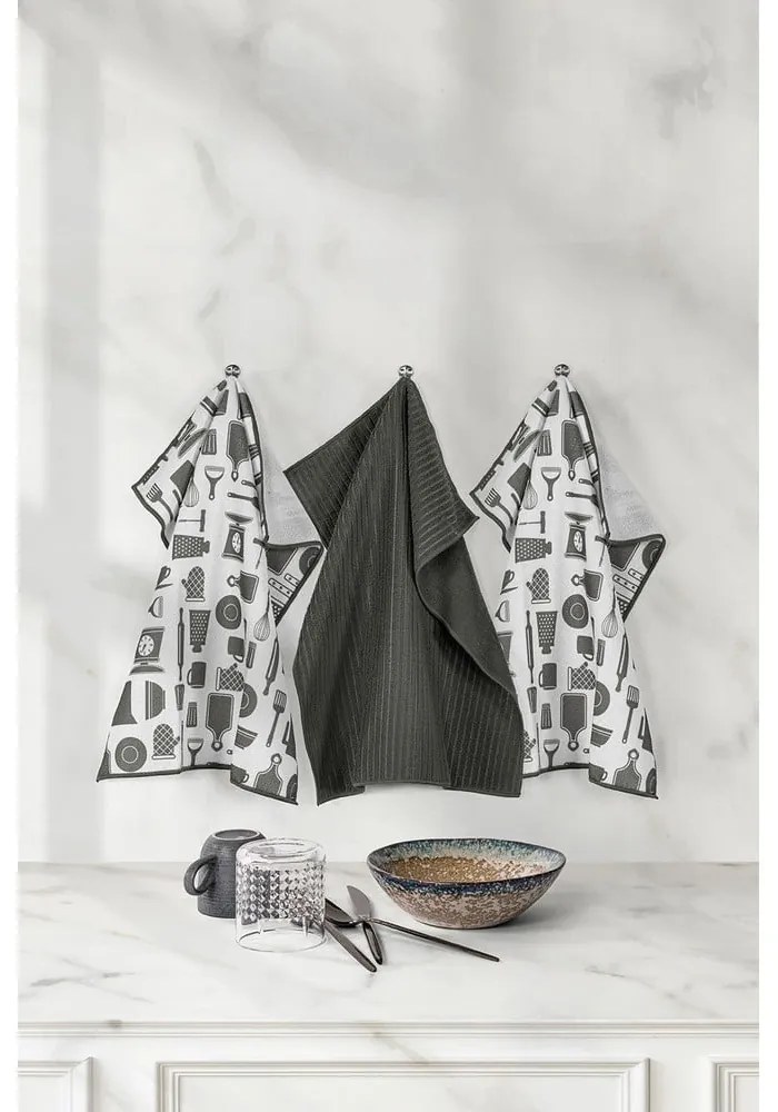 Prosoape de bucătărie 3 buc. din microfibră 48x40 cm Essential - Tiseco Home Studio