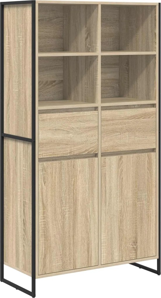 vidaXL Bufet cu sertar 2 pcs Sonoma 81 x 36 x 150.5 cm Lemn compozit