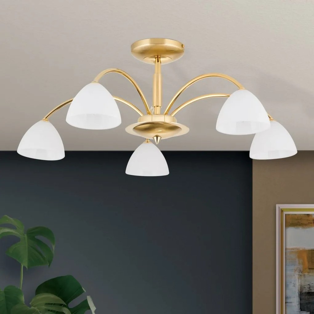 Lustra aplicata 5 brate elegant design modern OPALDESIGN, auriu mat