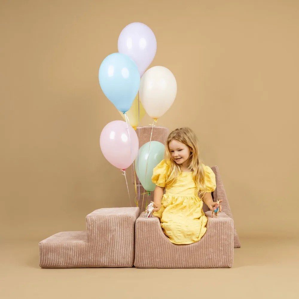 Teren de joacă din spumă kaki 5 buc. din catifea reiată înălțime 30 cm 250x45 cm Montessori – Meowbaby