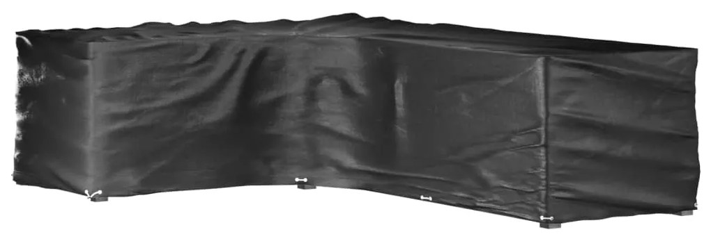 3155377 vidaXL Huse mobilier grădină formă L, 2 buc., 18 ocheți, 220x285x80 cm