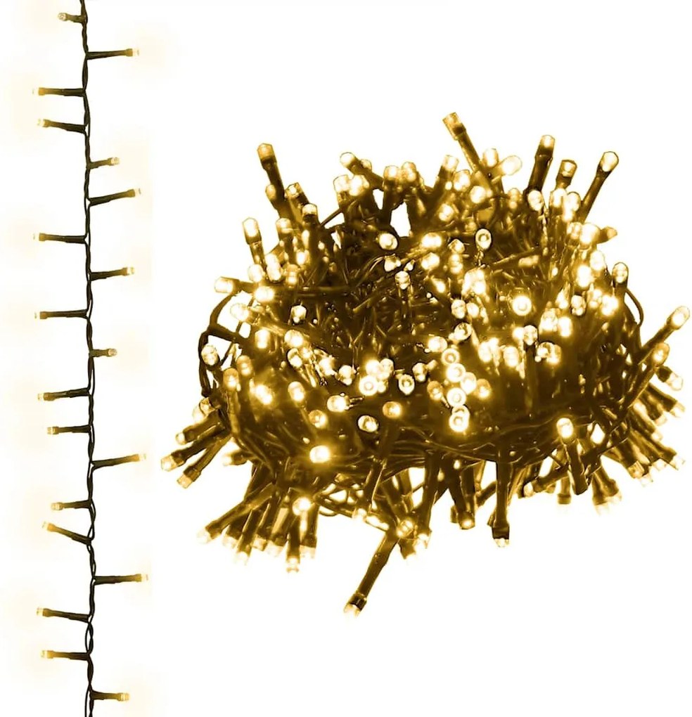 vidaXL Instalație compactă cu 2000 LED-uri, alb cald, 45 m, PVC