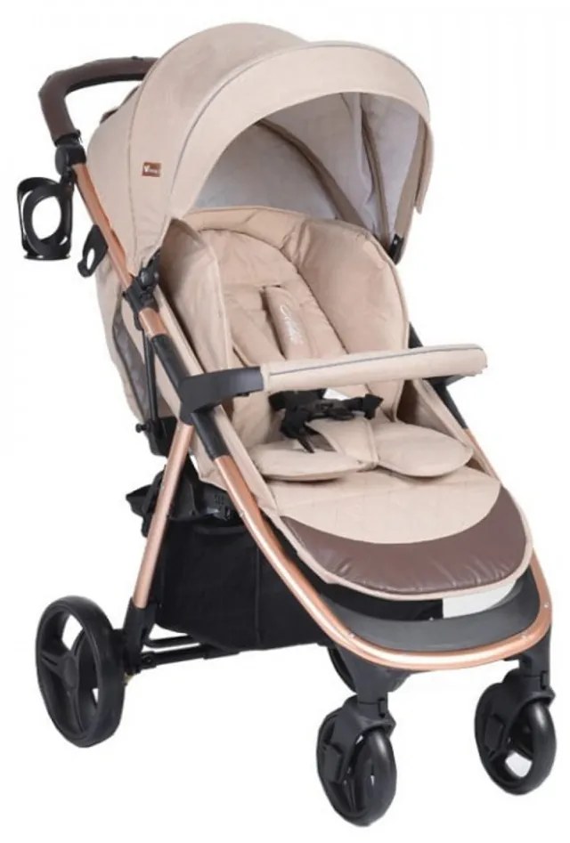 Carucior nou nascuti 3 in 1 NOVOKIDS™ Noble Deluxe, Cadru Aluminiu Gold , Amortizoare, Roti din cauciuc plin AVE, Landou, Scoica auto, Spatar