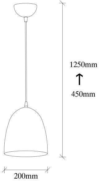 Pendul pe cablu TATTOO 1xE27/40W/230V, Ø 20 cm, negru