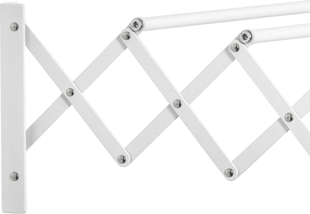 HOMCOM Uscător de Rufe Retractabil pentru Perete, Uscător Pliabil Economisitor de Spațiu din Metal pentru Interior și Exterior, 63,5x60x20 cm, Alb | Aosom Romania