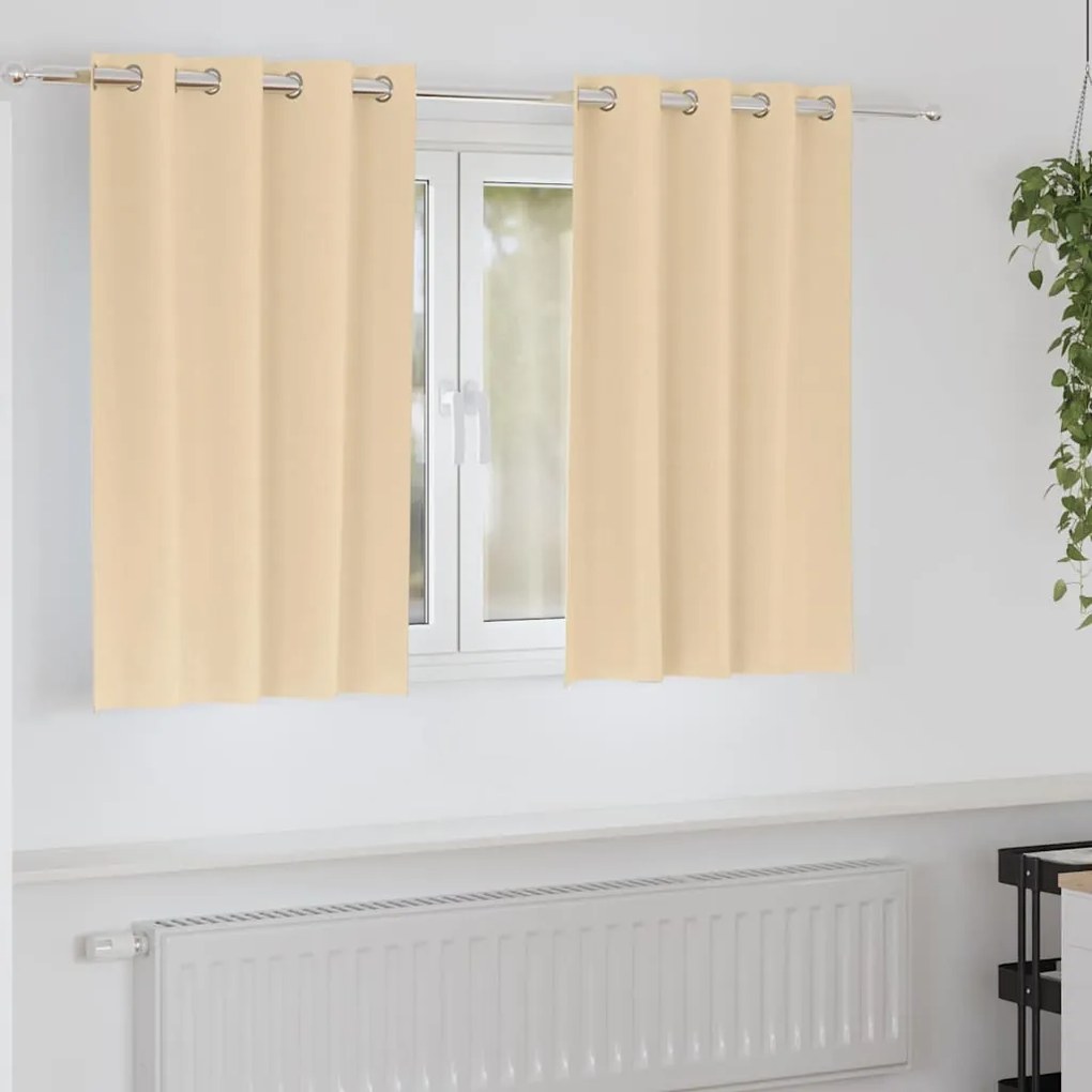 vidaXL Perdele cu perdele 2 pcs Crem 140 x 140 cm Poliester