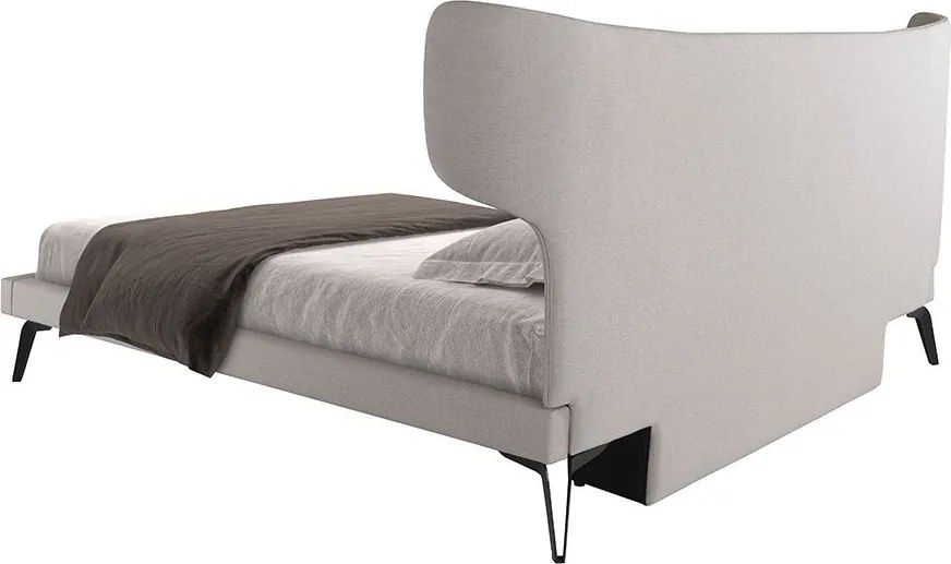 Pat dublu tapitat design LUX Light grey 180x200cm