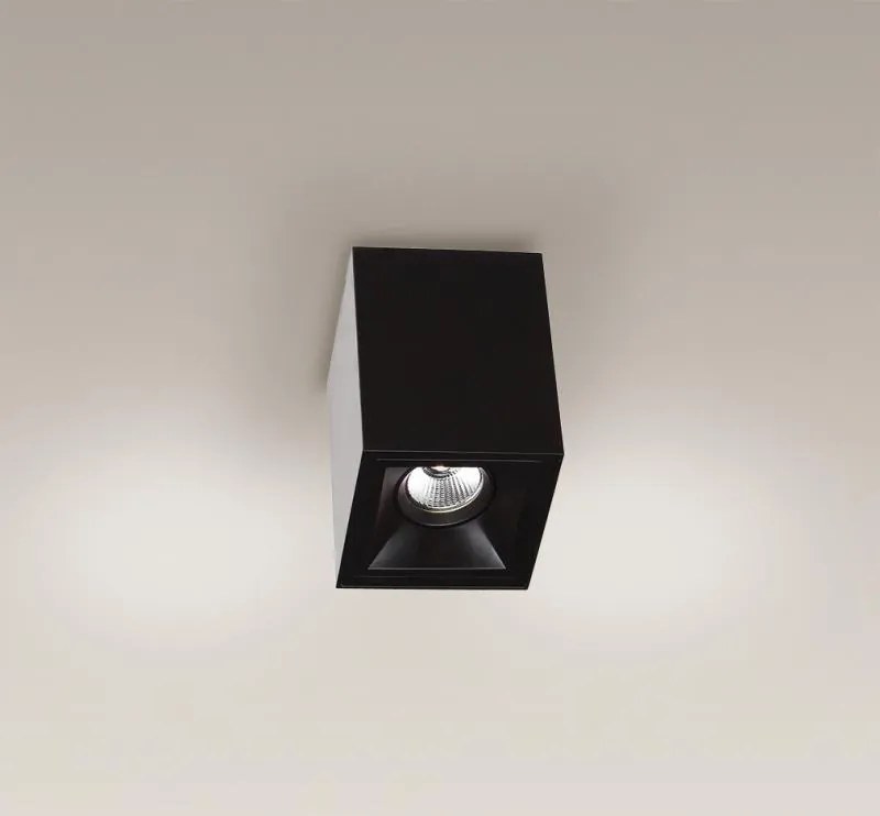 Plafonier, Spot aplicat negru, dim.10x10cm, Led Basic Square C0054 MX