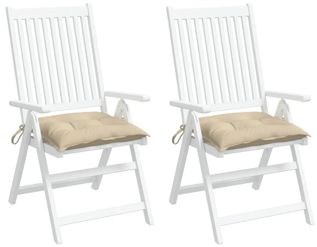 Perne de scaun, 2 buc., bej, 40 x 40 x 7 cm, textil 2, Bej, 40 x 40 x 7 cm