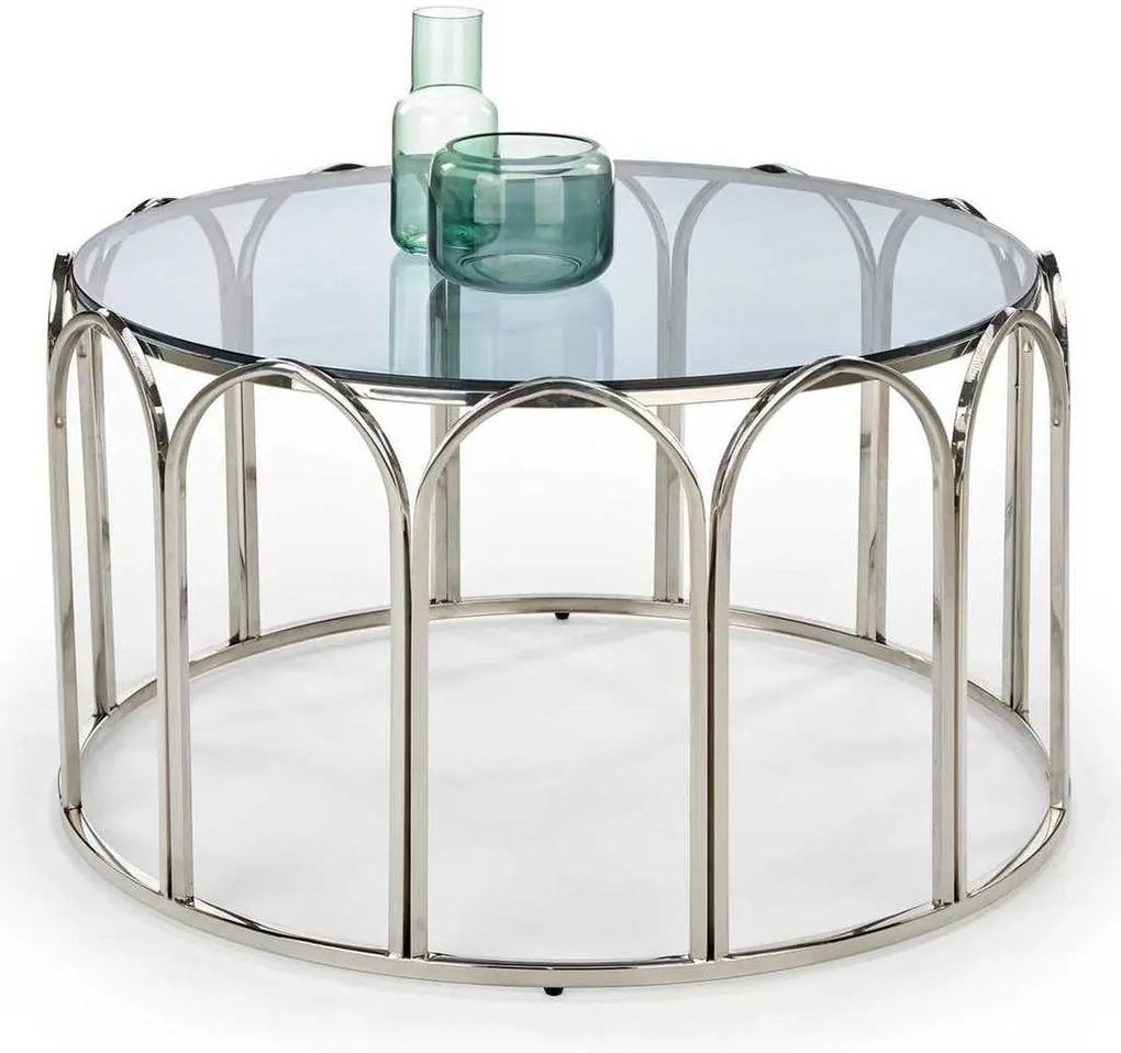 Măsuță de cafea Dawson, transparent / argint