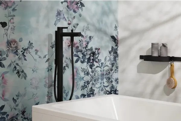 Baterie cada cu montaj pe pardoseala, Hansgrohe Zesis S, negru mat, 74445670