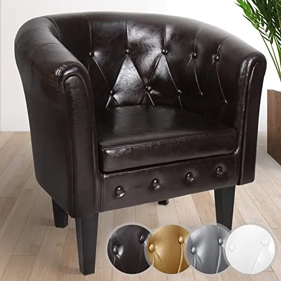 Fotoliu Chesterfield, 58 x 71 x 70 cm, maro