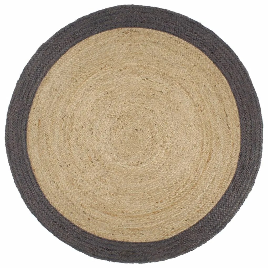 vidaXL Covor manual cu margine gri închis, 180 cm, iută