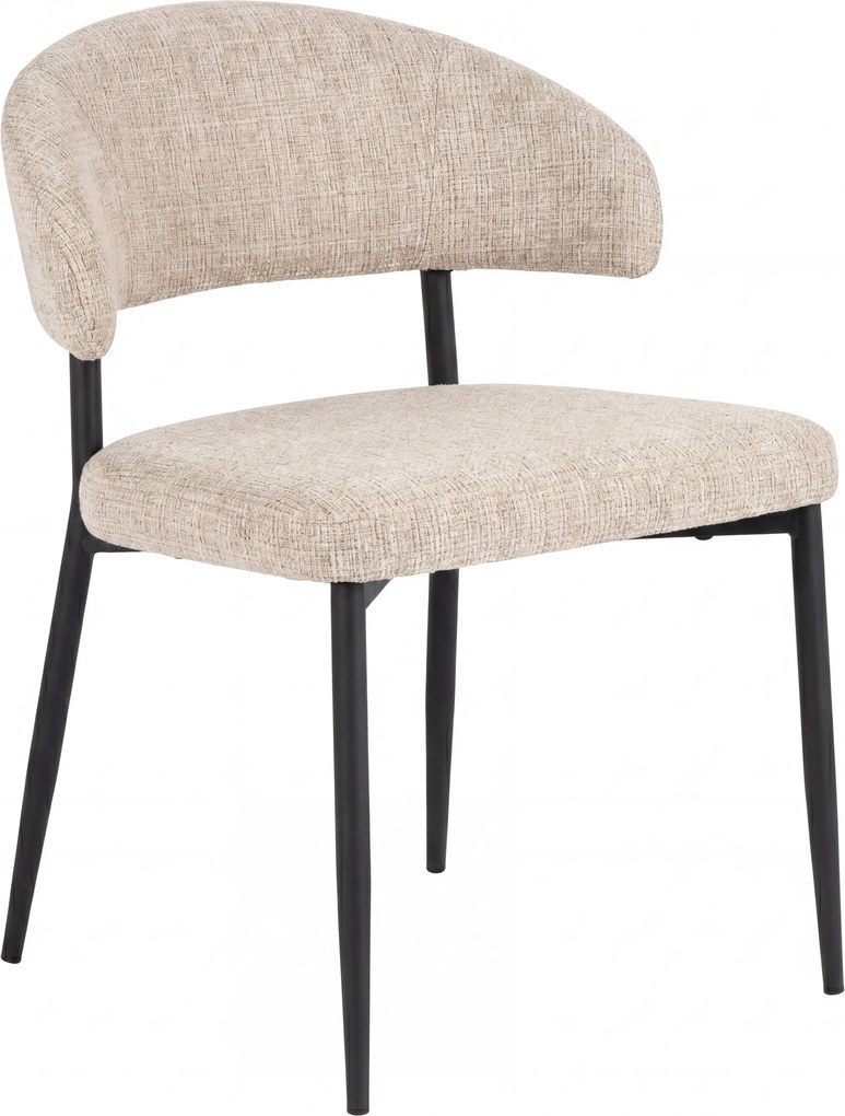 MAZZONI EXPORT IRIS Bej (material Juto 4) / picioare negre - SCAUN MODERN TAPIȚAT PENTRU SALON/SUFRAGERIE LOFT