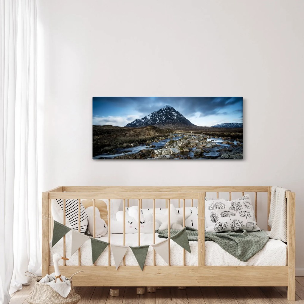 Tablou cu munții și tigrul (120x50 cm)